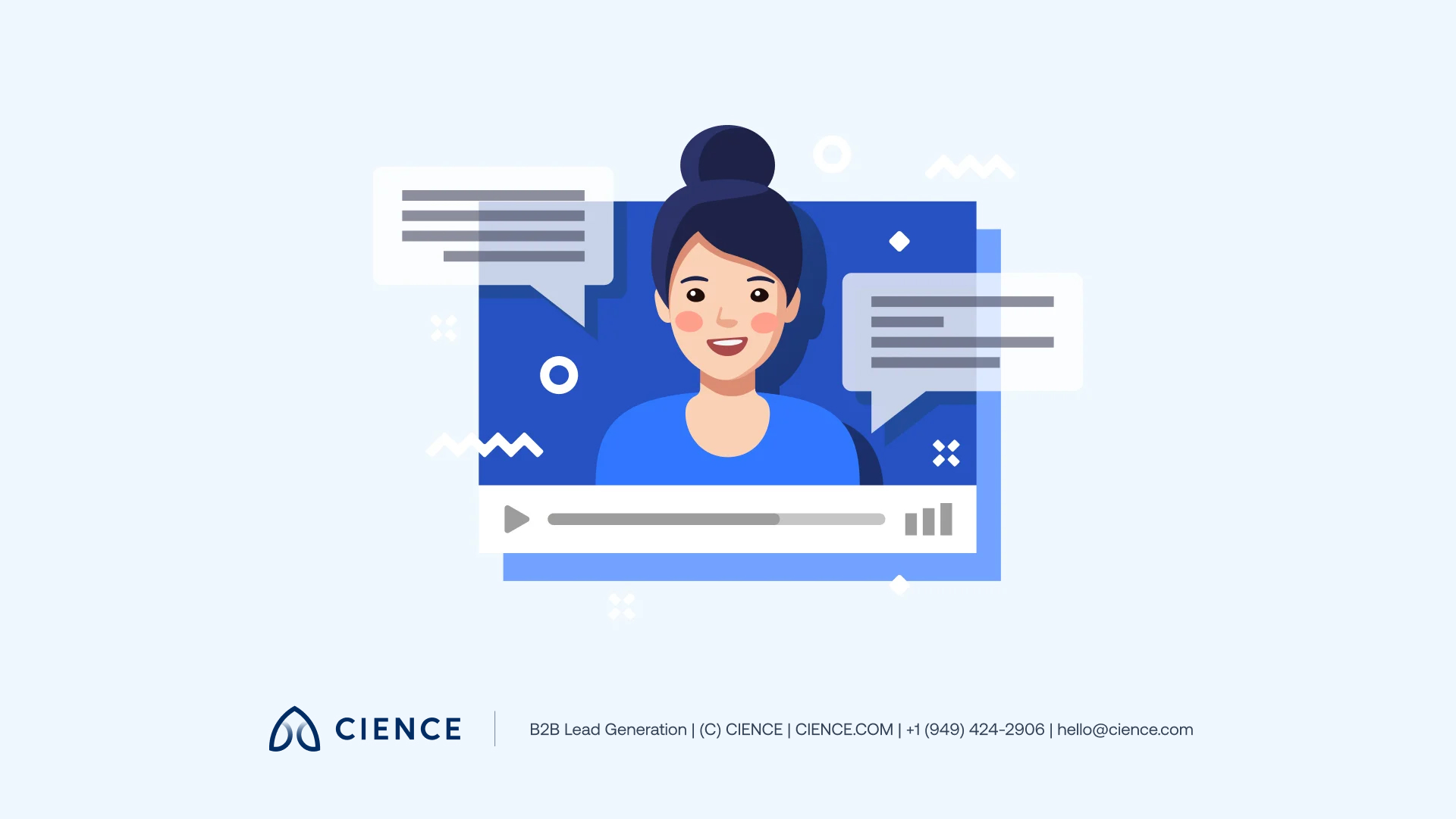 Diagram showing audience segmentation by job title, industry, and company size for targeted B2B video email campaigns